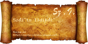 Szőts Ildikó névjegykártya