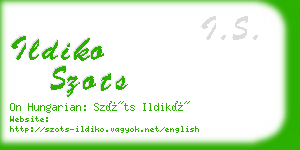 ildiko szots business card